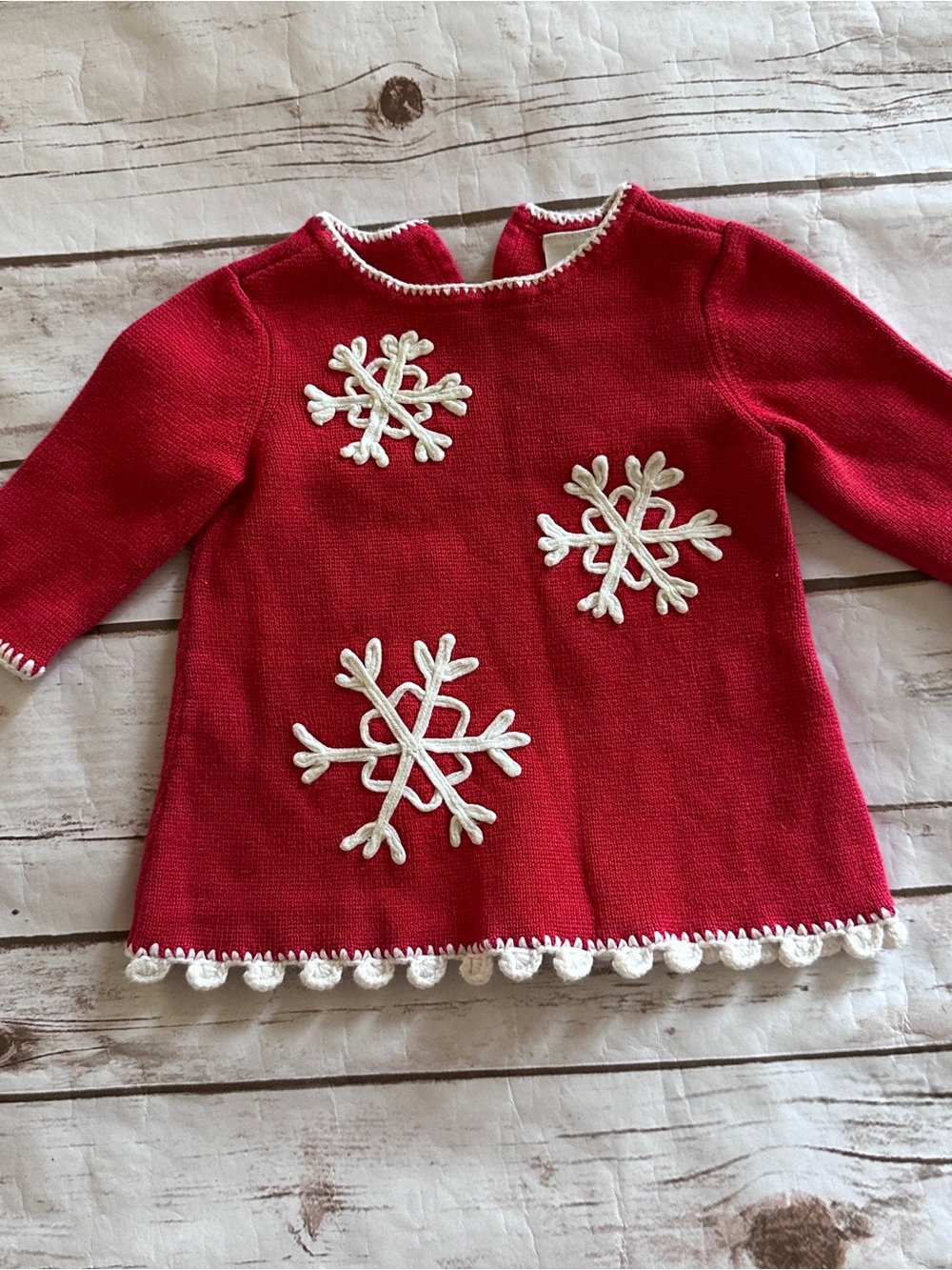 Hanna Andersson red snowflake sweater dress